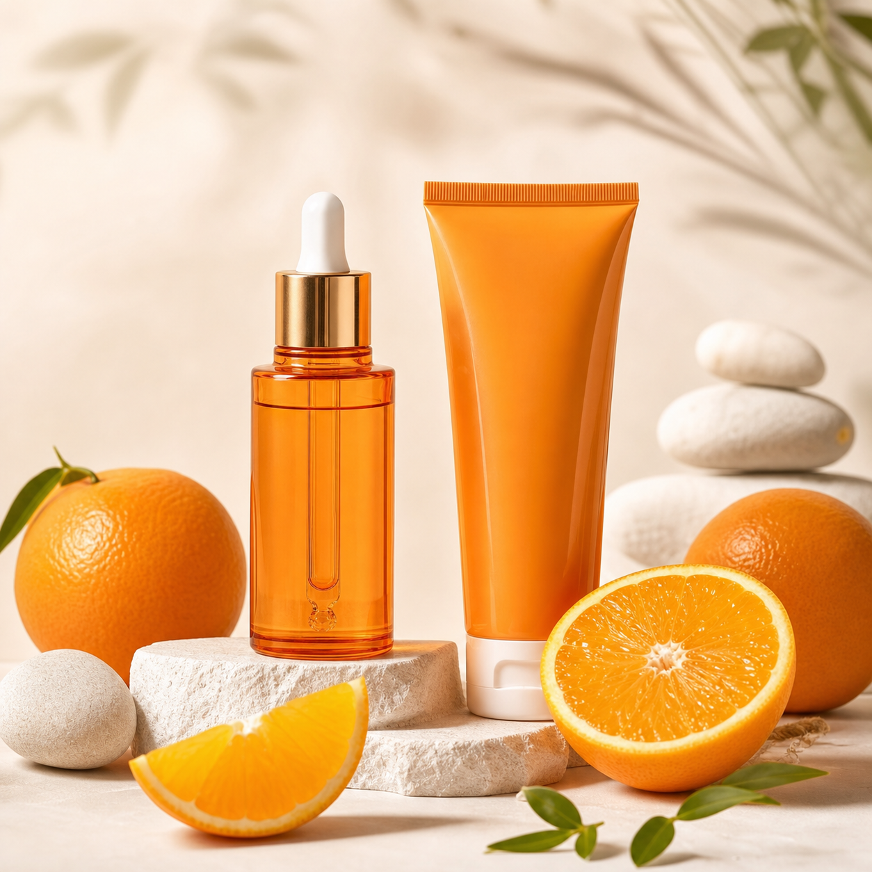 Orange skincare products